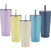 imageZojirushi SXHA89HVM Stainless Tumbler with Straw 30 ounces Mauve PurpleCitron Yellow